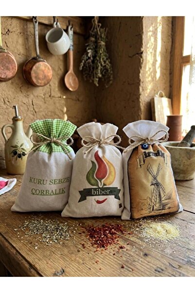 NAİLE COLLECTİON Handmade Cloth Bag (Gournard - Pepper - Corbalic Vegetable D...