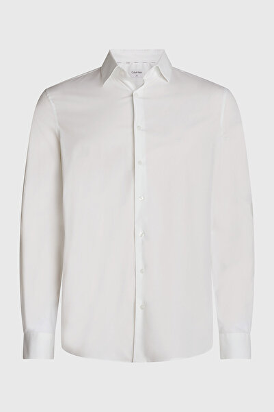 Calvin Klein POPLIN STRETCH REGUL, YAF Beyaz Erkek Gömlek