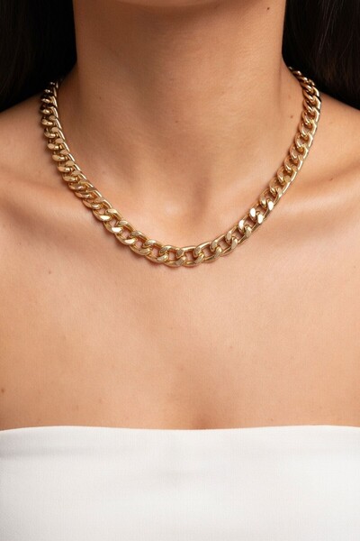 RMY MODA Women's Gold Extra Thick Chain Classic Model Necklace