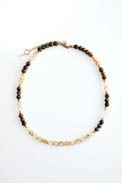 Orenda Design Cat's Eye Citrine Natural Stone Necklace |   Power and Abundance |   Aura Collection |