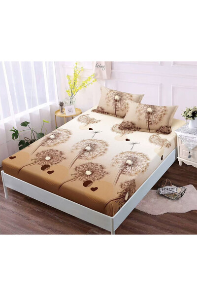 Pucioasa Set 3 Piese Lenjerie pentru Pat Dublu: Husa cu Elastic + 2 Fete de P...