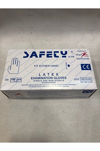 Safety ΓΑΝΤΙΑ LATEX ΜΕ ΠΟΥΔΡΑ MEDIUM 100ΤΜΧ