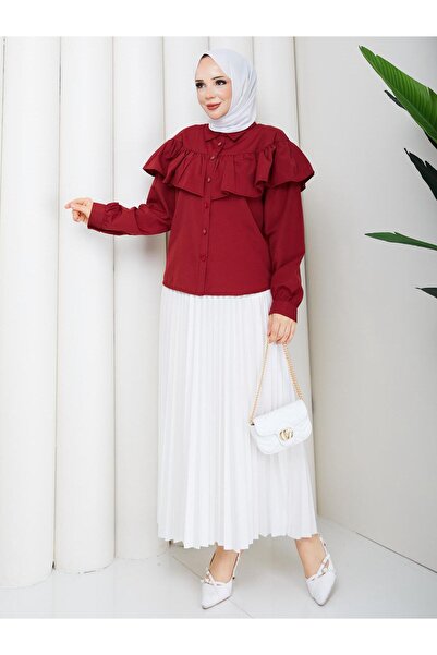 exxitcollection Women's Hijab Shirt with Cape Top Long Sleeves