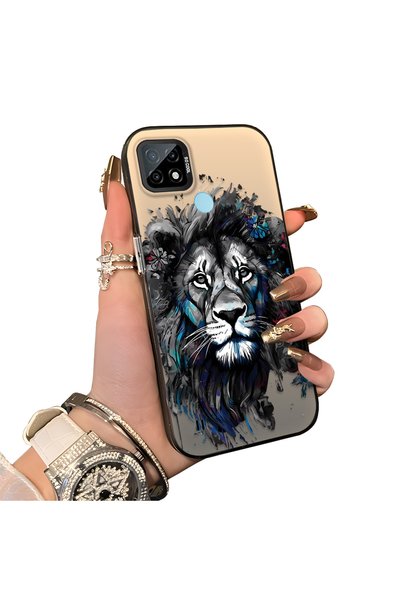Hontinga Realme C21 Compatible Silicone Edge Hard Back Case Couple Phone Case...