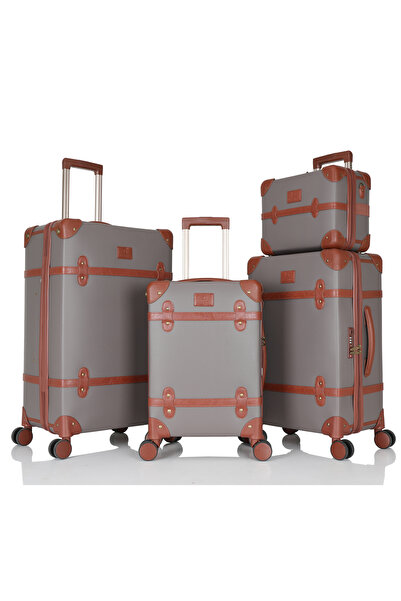 Assoda Asoda 4-Piece Luxury Leather Classic Travel and Bridal Suitcase Set from