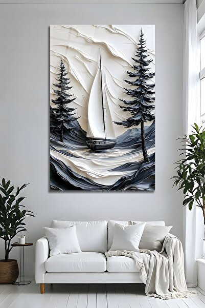 Parıltı Yayınları B&G Design Modern Sailing Ship Tablou din sticlă temperată ...