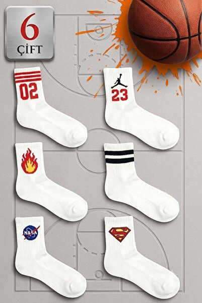 Socks Stores 6 Pairs Unisex Cotton Colorful College Socks Set – Men's and Wom...