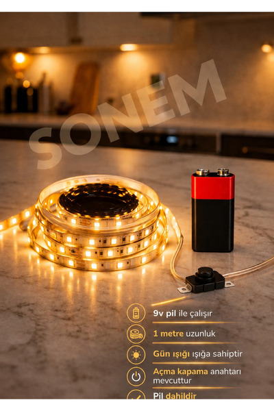 Viesteknoloji Modern led ışık ayna arkası tezgah alti dresuar altı dekoratif ...