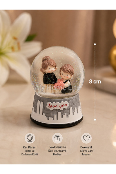 ALY home life Dekoratif Işıklı Kar Küresi 8 cm