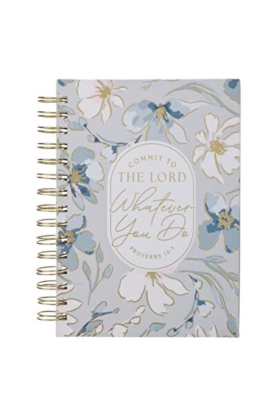 Harper Collins Journal Wirebound Floral Commit To The Lord Prov. 163