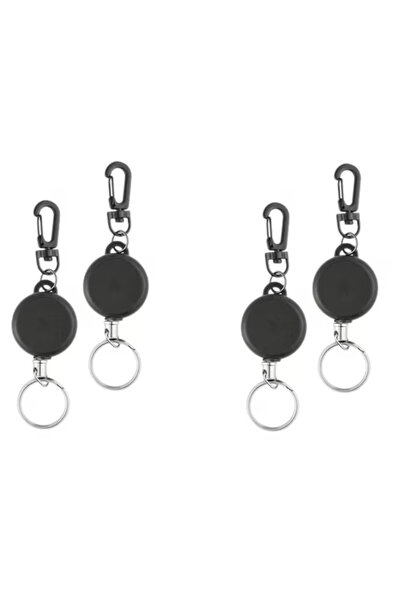 TUPARKA Set 4 brelocuri retractabile Tuparka, 3.5 cm, negru