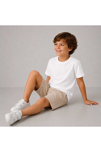 BEBEĞİME ÇORAP Boy's Crew Neck Printed Short Sleeve T-Shirt