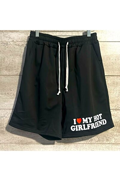 COZYWEAR I Love My Hot Girlfriend Printed Black Shorts
