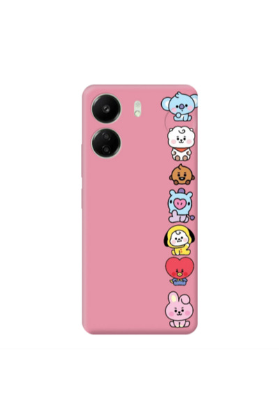 Other Xiaomi Redmi 13C Lovely animals Pink Colored Silicone TPU Θήκη