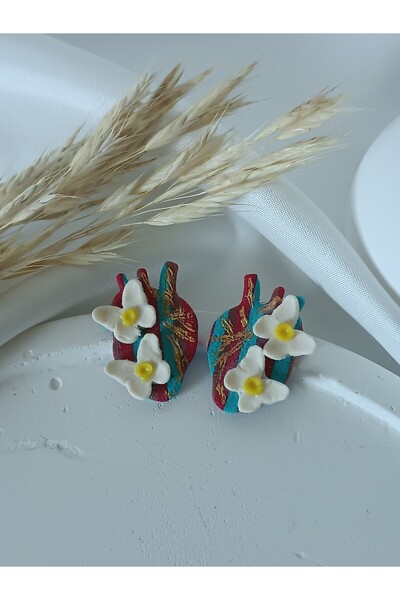 La fee aksesuar Anatomical Heart Three-Dimensional Flower Earrings Ultra-Ligh...