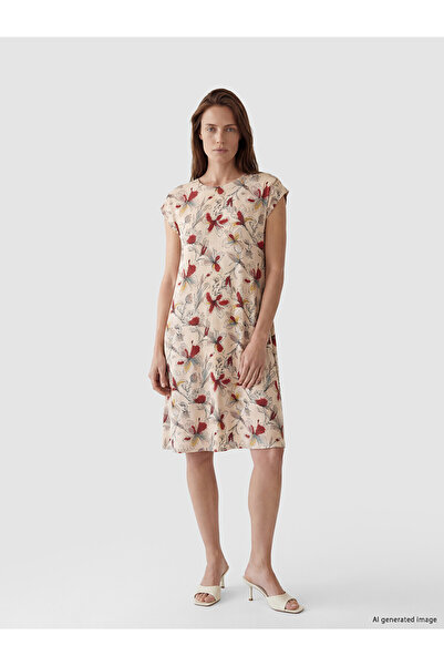 LC Waikiki Vizyon New Season Crew Neck Floral A-Line Dress