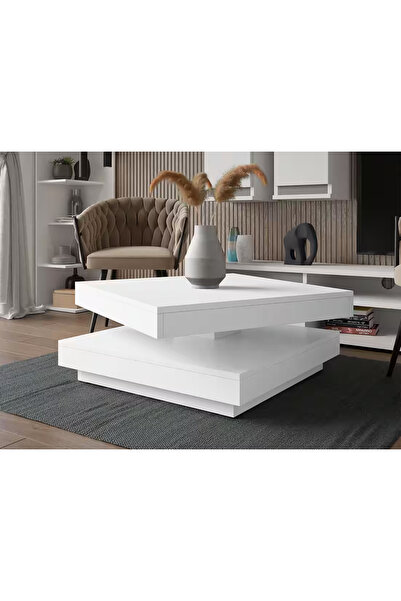 Sare trade Modern Kare Orta Sehpa Salon Oturma Odası Sehpası 70x70 cm