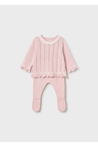 MAYORAL Newborn Baby Girl Mercerized Knitwear Set Pink