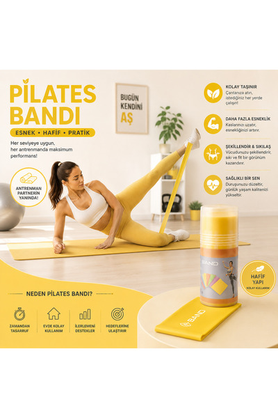 Seysa Profesyonel Jimnastik Fitness Eğitim Pilates Bandı Yoga Egzersiz Esneme Gergi Lastiği Direnç Bandı Kaliteli Hediyelik