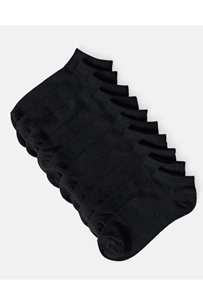 REDTAG جوارب نسائية سوداء قصيرة (عبوة من 10 جوارب)