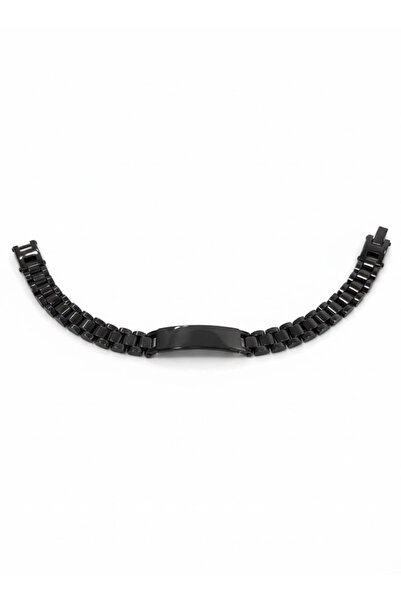 Inure Jewelry Black Steel Men's Steel Bracelet Length 21.5 cm / Width 0.9 mm ...
