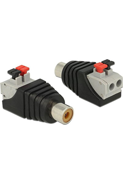 DELOCK Adaptor bloc terminal 2 pini la mufă Cinch cu buton de apăsare
