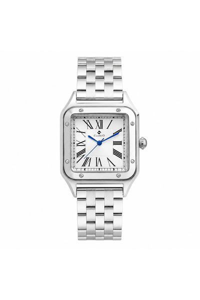 Clasico Roma Men's Luxury Watch – Square Roman Dial, Blue Hands, Stainless St...
