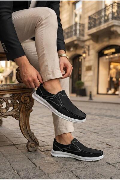 Mehmet Mete 42596 Soft Lightweight Elastic Nubuck Genuine Leather Men's Shoes