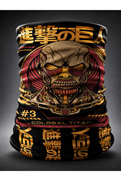 FG KONNİCHİWA Attack on Titan Bandana Anime Face Mask and Neck Gaiter and Dai...