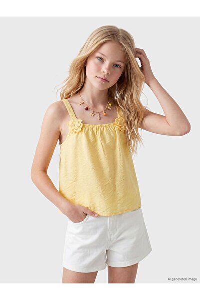LC Waikiki Lcw Kids Yellow Floral Detailed Girls' Blouse