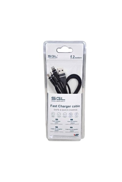 sgl Καλώδιο φόρτισης & data 3in1 - Fast Charge - 1.2m - 694700