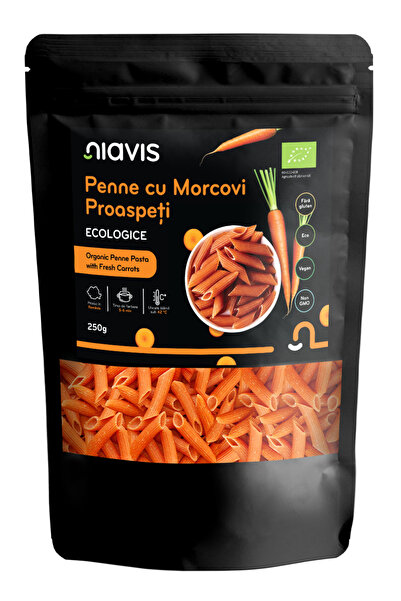 Niavis Penne cu Morcovi Proaspeti fara Gluten Ecologice/Bio 250g