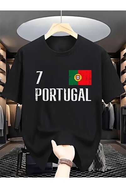 212Wear قميص كرة قدم نسائي رقم 7 بتصميم كلاسيكي بألوان علم البرتغال، قميص برق...