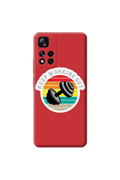 Other Xiaomi Redmi Note 11 Pro 5G Keep working out Red Colored Silicone TPU Θήκη