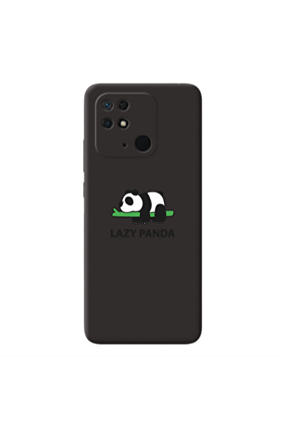 Other Xiaomi Redmi 10C Lazy panda Black Colored Silicone TPU Θήκη