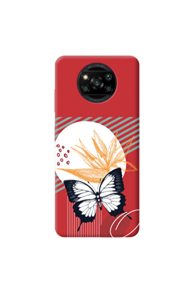 Other Xiaomi Poco X3 /X3 Pro Butterfly Lines Red Colored Silicone TPU Θήκη