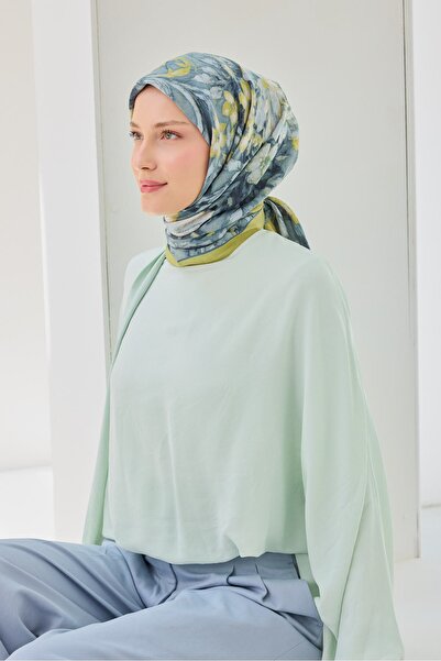 Silk Home Velora Scarf Fleur Oil Green