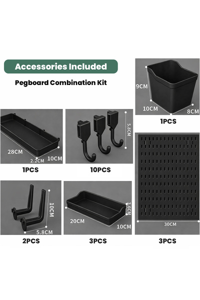 HI-FINE Plastic Pegboard Wall Organizer Kit 30×30cm/29x41cm Multi Accessories...