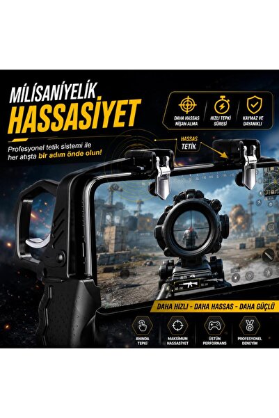 coofbe L1-R1 Telefon Oyun Kolu Tetik Nişan Ve Tetik Tuşu Profesyonel Mobil Oyun Konsolu 4.7-6.7 İnç
