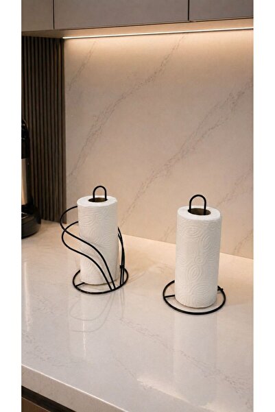 Edora Home Set of 2 Black Swan Napkin Holder Upright Paper Towel Holder Kitch...