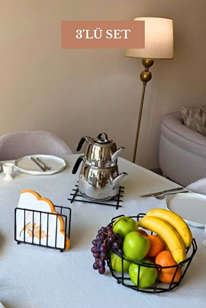 Edora Home Set of 3 Black Cage Napkin Holders, Upright Paper Towel Holders, O...
