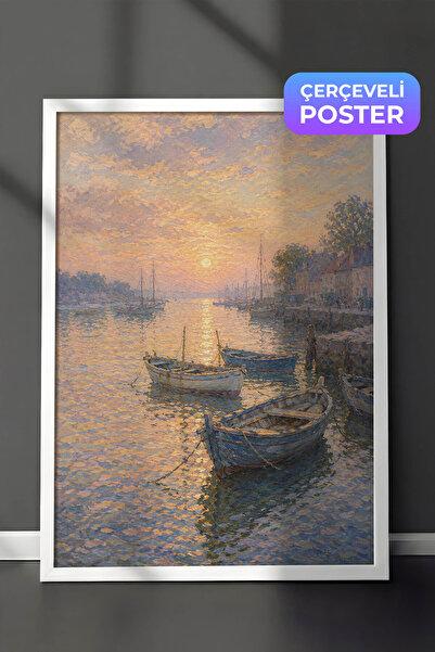 Zestia Pictură murală inspirată de Monet, Portul Pescarilor, Peisaj Impresion...