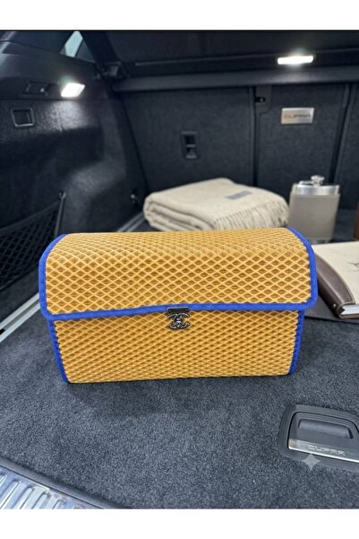 Araç Bagaj Organizeri Premium İÇİ TURUNCU YANLAR MAVİ (50 CM EN) (35 CM YÜKSEKLİK)