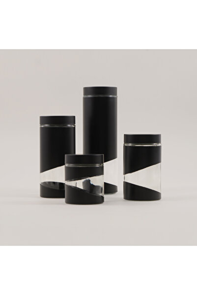 Alberto 4pcs glass canister set, black