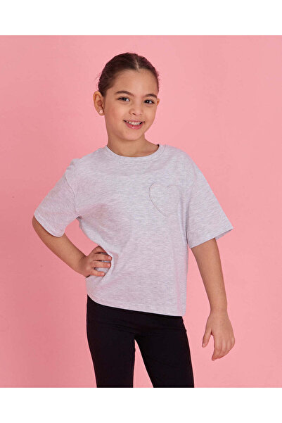 REDTAG Girls Grey & Lilac T-Shirt Pack Of 2