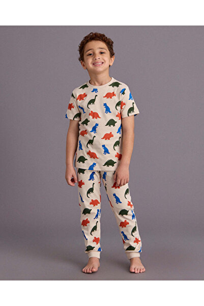 REDTAG Boys Ivory Dinosaur Print Pyjama Set