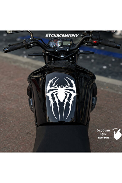STCKRCO Gotik Örümcek Sticker - Motosiklet Tank Sticker - Motor Depo Üstü Sti...