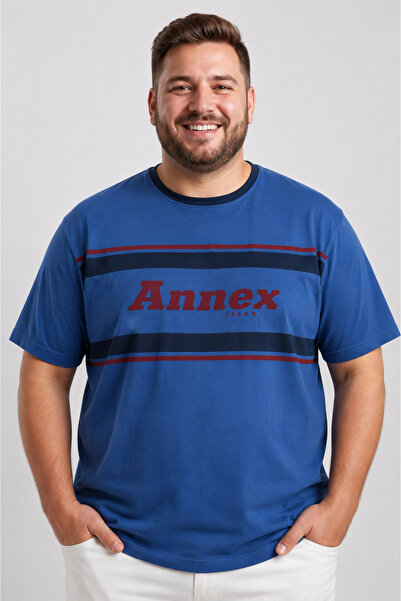 ANNEX Large Size Cotton Comfortable Fit Daily Use Crew Neck Men's T-Shirt