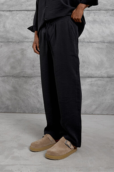 NOMARC Black Modal Fabric Baggy Fit Bottom