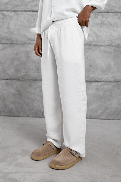 NOMARC Men's Pants Modal Fabric Bottom White Oversize Baggy